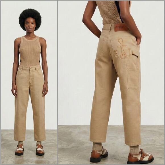 J.W. Anderson Pants - JW Anderson Straight Leg Carpenter Pants in Khaki Beige 28waist